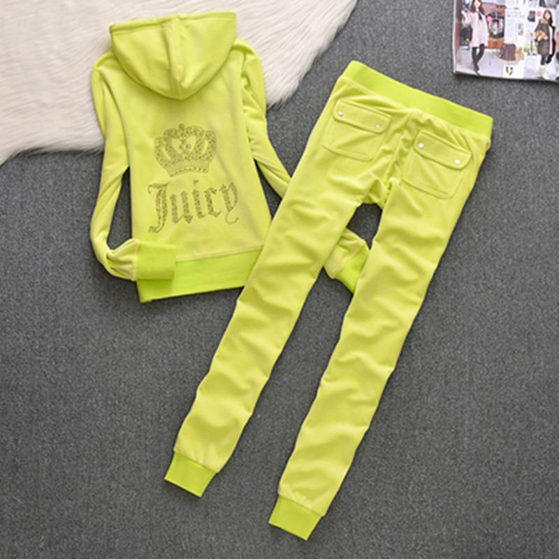 European Spring/Autumn JC Fashion Gold Velvet Women's Sportswear Set with Hotfix Letter Details
