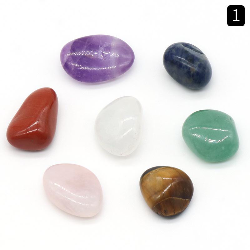 Natural Crystal Stone Set Chakra Healing Gemstone Quartz Mineral Ornament Gemstone Resin Pendant Gifts Box Home Decor for Gift