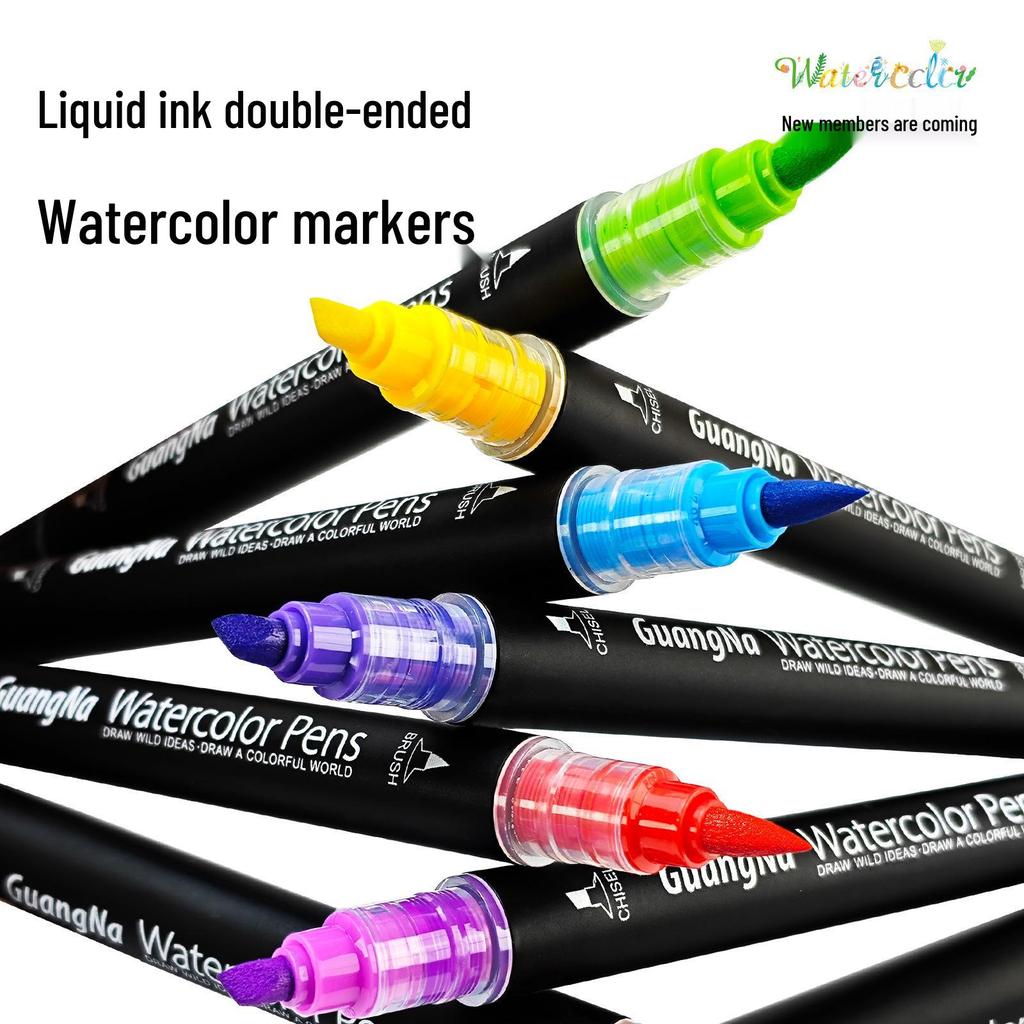Double-Ended Multi-Color Acrylic Markers with Beveled Tip for Kids' Drawing and Doodling