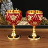 Small Wine Cup One Cup European High-end 30ml Baijiu Cup Creative Home Retro Metal Glass Baijiu Wine Glass