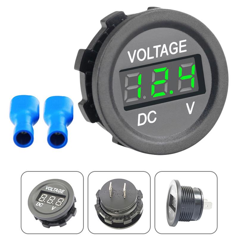 Contor de tensiune cu afișaj digital rotund, piese de modificare pentru măsurarea voltmetrului pentru monitorizarea vehiculelor auto/motocicletă