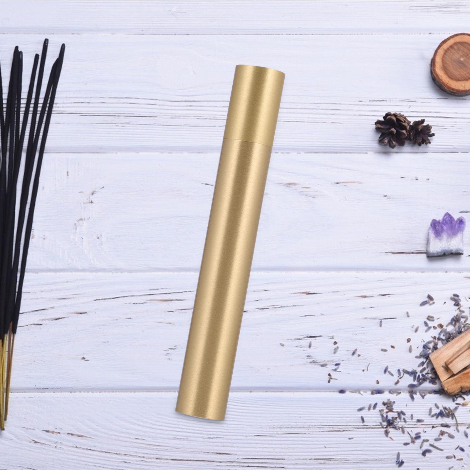 

1 шт. Трубки из агарового дерева Медный контейнер для благовонных палочек - пробная трубка золотистый