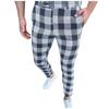 Men's Fashion Stretch Dress Pants Slim Fit Plaid Pants Business Suit Pants Casual Golf Pants