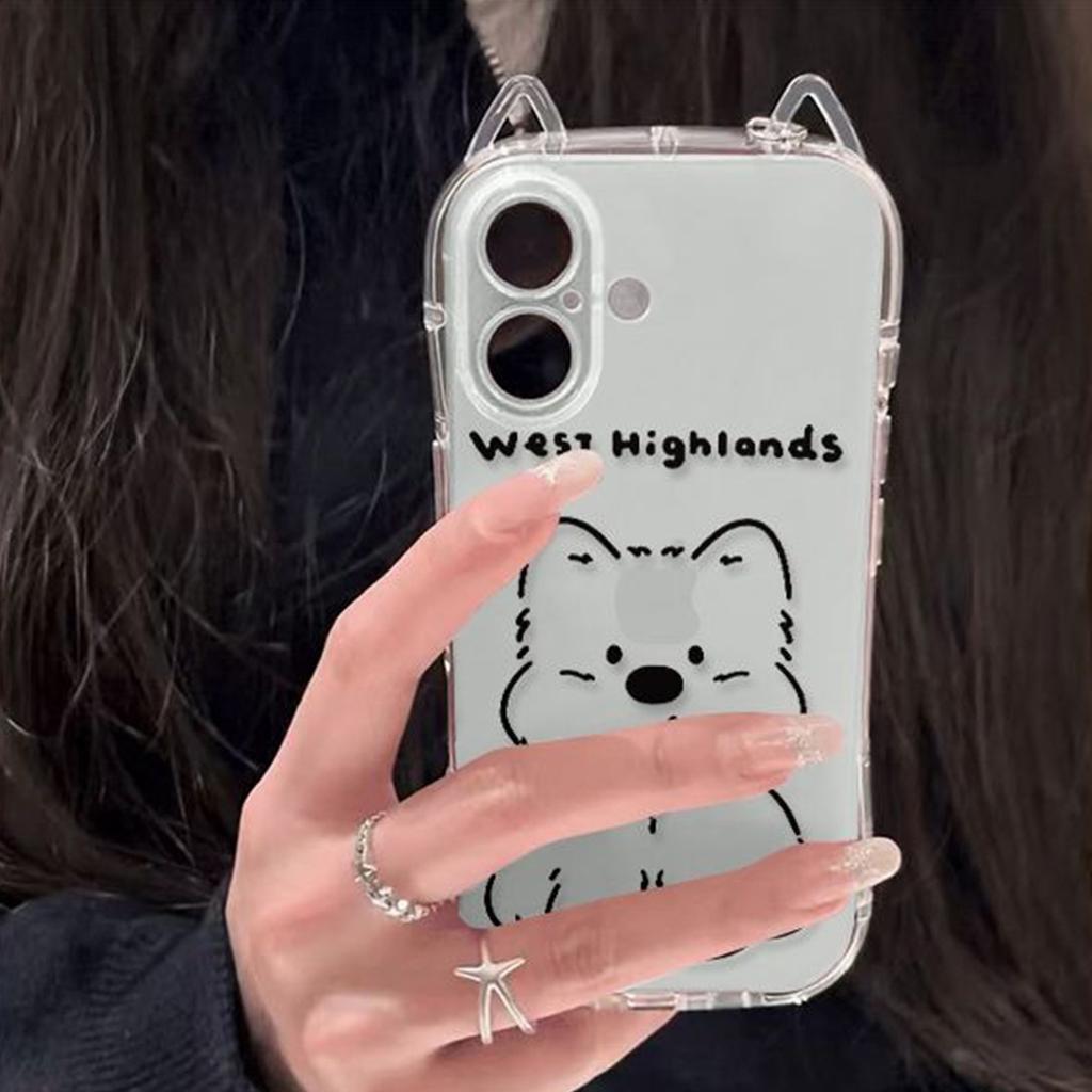 Katzenohren Vier Ecken Sturzsichere Handyhülle Halter für Apple Handyhülle Transparent für Apple Handy Schutzhülle Hochwertig für Frauen