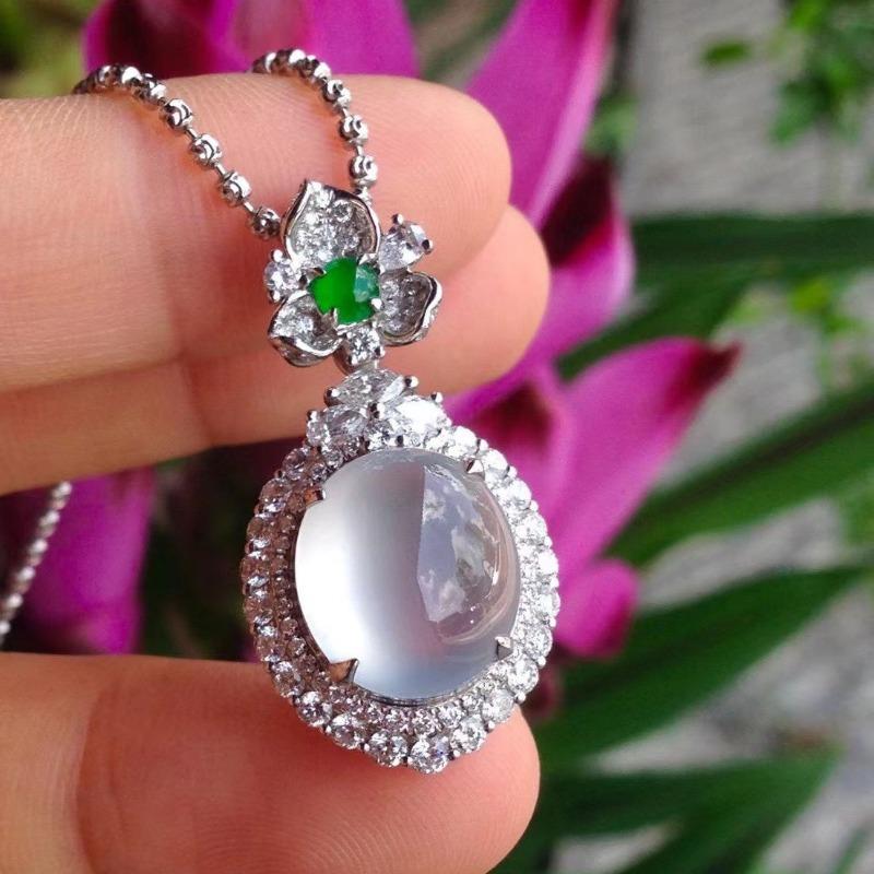 

Оригинальное нежное ожерелье из натурального ледяного халцедона для женщин, изысканный модный кулон, высококачественные ювелирные изделия, свадебный подарок 45cm