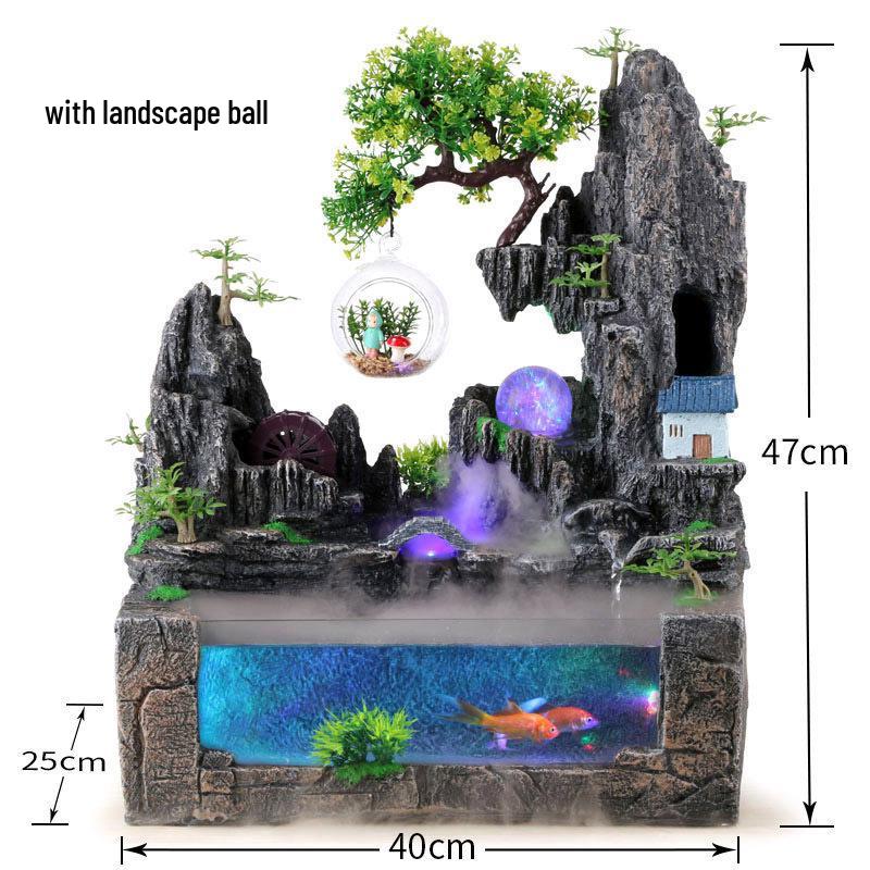 Rockery Circulating Water Fish Tank for Living Room - Small/Medium Aquariums & Desktop Goldfish Tank