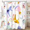 Cute Cartoon Cats Shower Curtain Bathroom Decor Washable Waterproof Print Home Supplies Modern Design Decoration Artistic Colorf