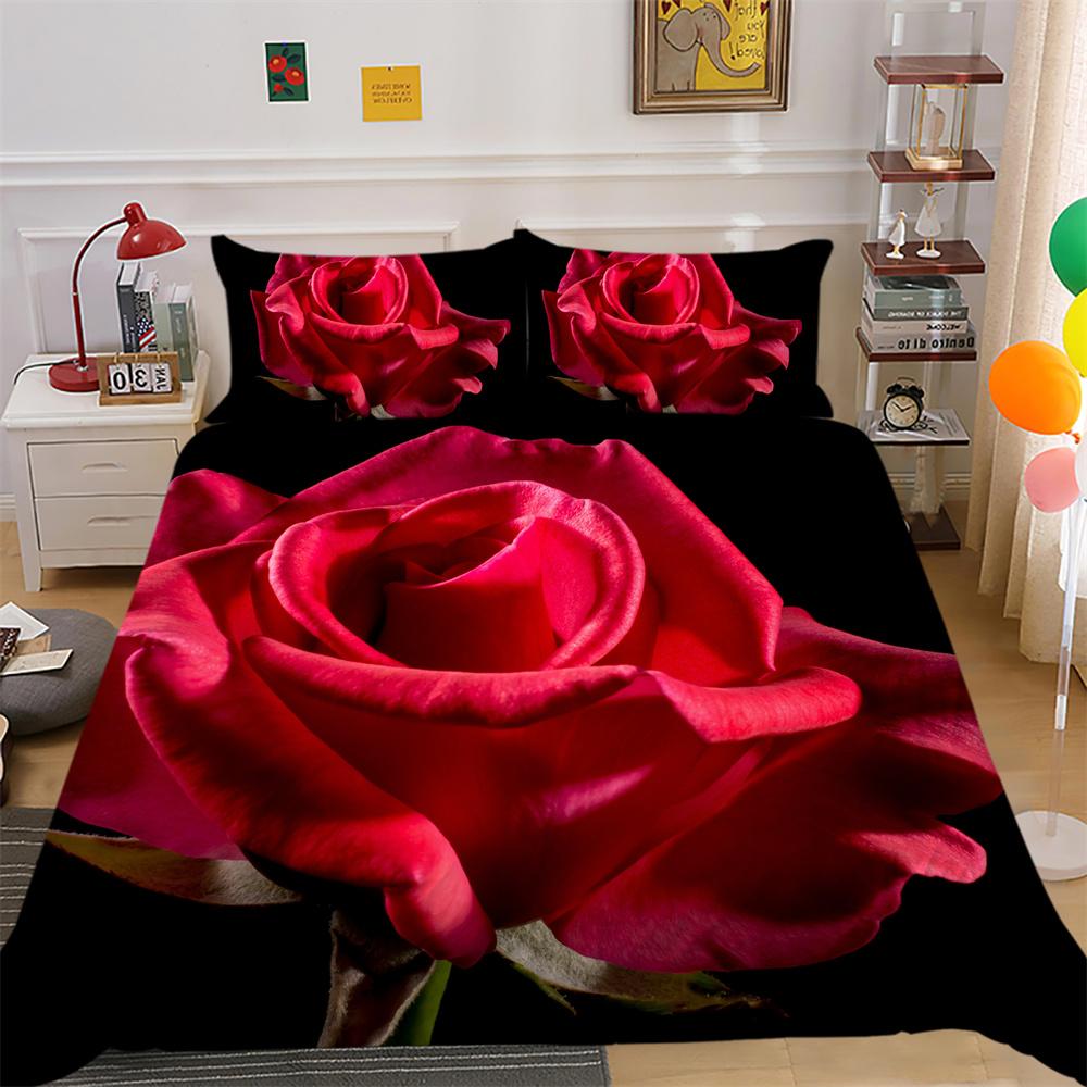 Juego de cama con estampado de flores, colchas de poliéster de doble tamaño, ropa de cama para el hogar de alto rango a la moda