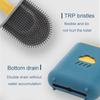 Toilet Brush Wc Gap Brush with Holder Silicone Toilet Brush Hanging Type Flat Head Flexible Bristles Brush Bathroom Accessories