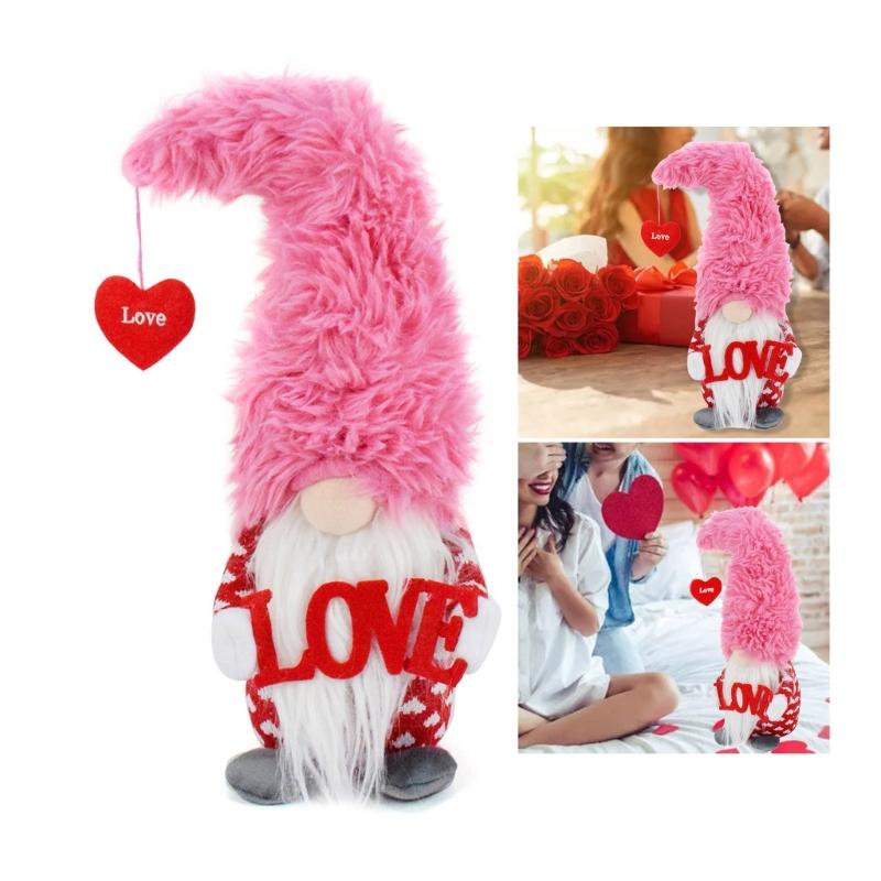 Valentines' Day Decorations Festival Ornament Valentines' Day Fabric Figure Holiday Ornament Fabric Texture for Home