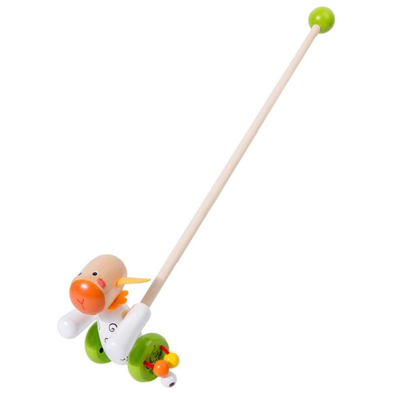 Wooden Pushing Toy For Baby Hand Eye Coordination Toy for Ages 18-36 Months Physical Development Waddling Toy