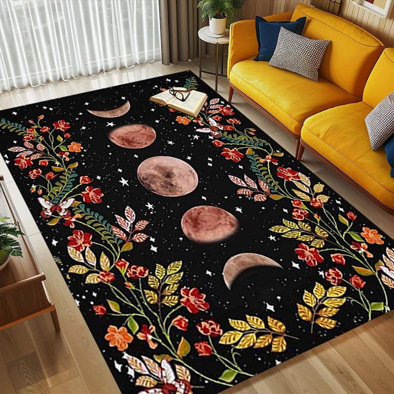 Moon Phase Living Room Nonslip Area Rug Soft Carpet For Bedroom Game Playroom Sofa Office Home Decor Doormat Christmas Gift C9301124