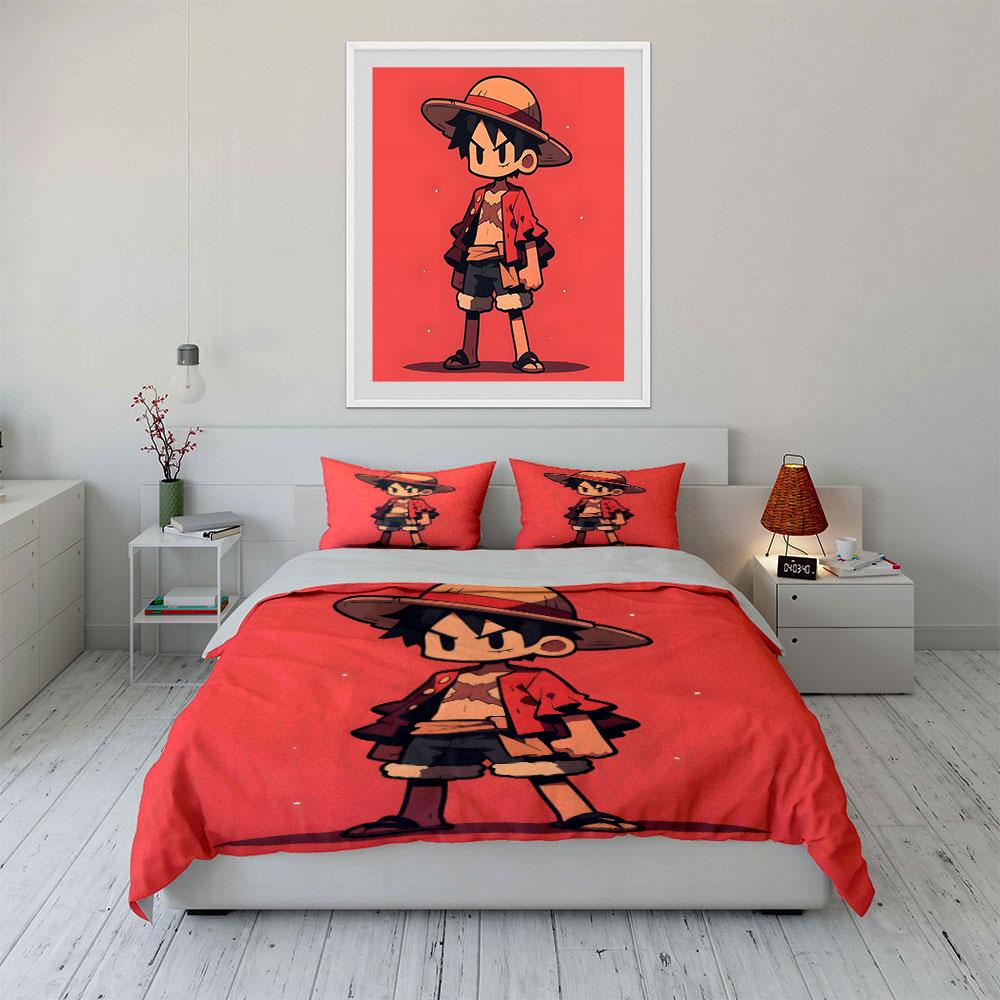 Straw Hat Cartoon Character. Bedding Sets Duvet Cover Sets Duvet Covers Pillowcases(1 * Duvet Cover 2 * Pillowcases Without Duvet Insert)