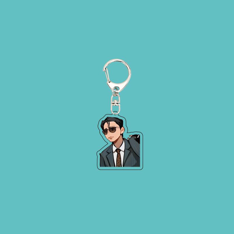 7pcs-BTS Cool Suit Cartoon Keychain, Businessman style Keyring, Aesthetic K-pop/Anime Style Bag Charm for ARMY Fans (7 Styles Available)