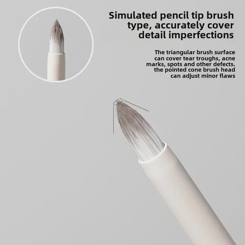 New Cloud Porcelain Pencil Head Concealer Brush: Precise Tool for Nasolabial Folds, Tear Grooves, Eye Bags, and Dark Circles.
