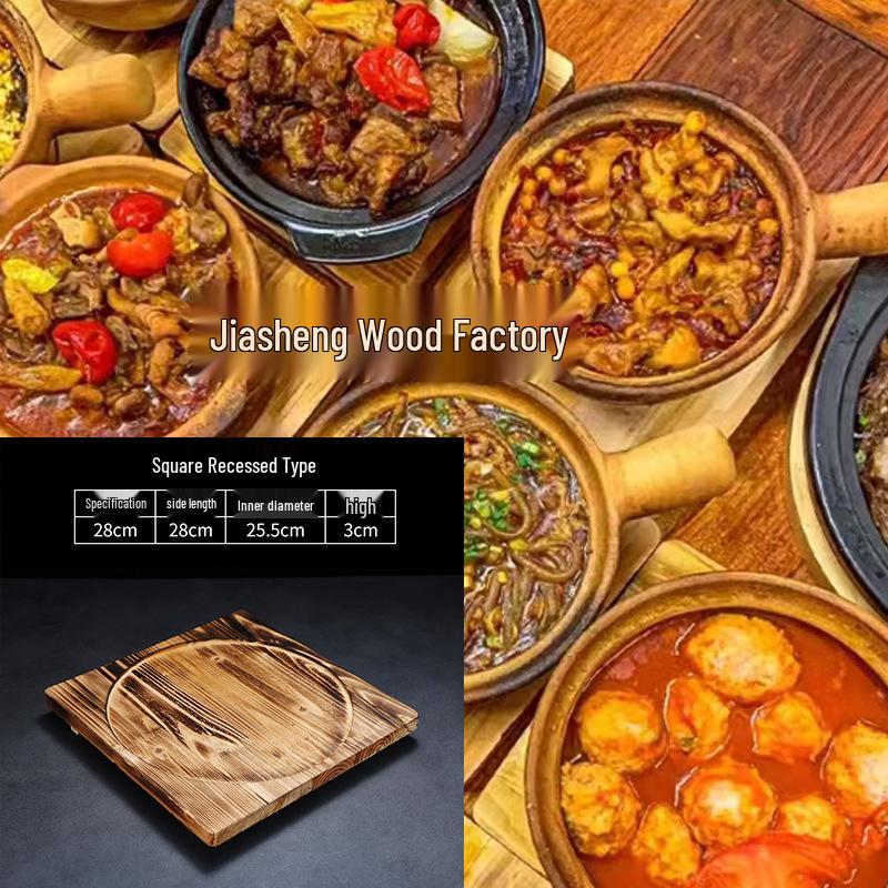 Anti-Scald Heat Insulation Mat: Clay Pot, Stone Pot, Teppanyaki Base, Wooden Charcoal Stove Tray for Commercial Use