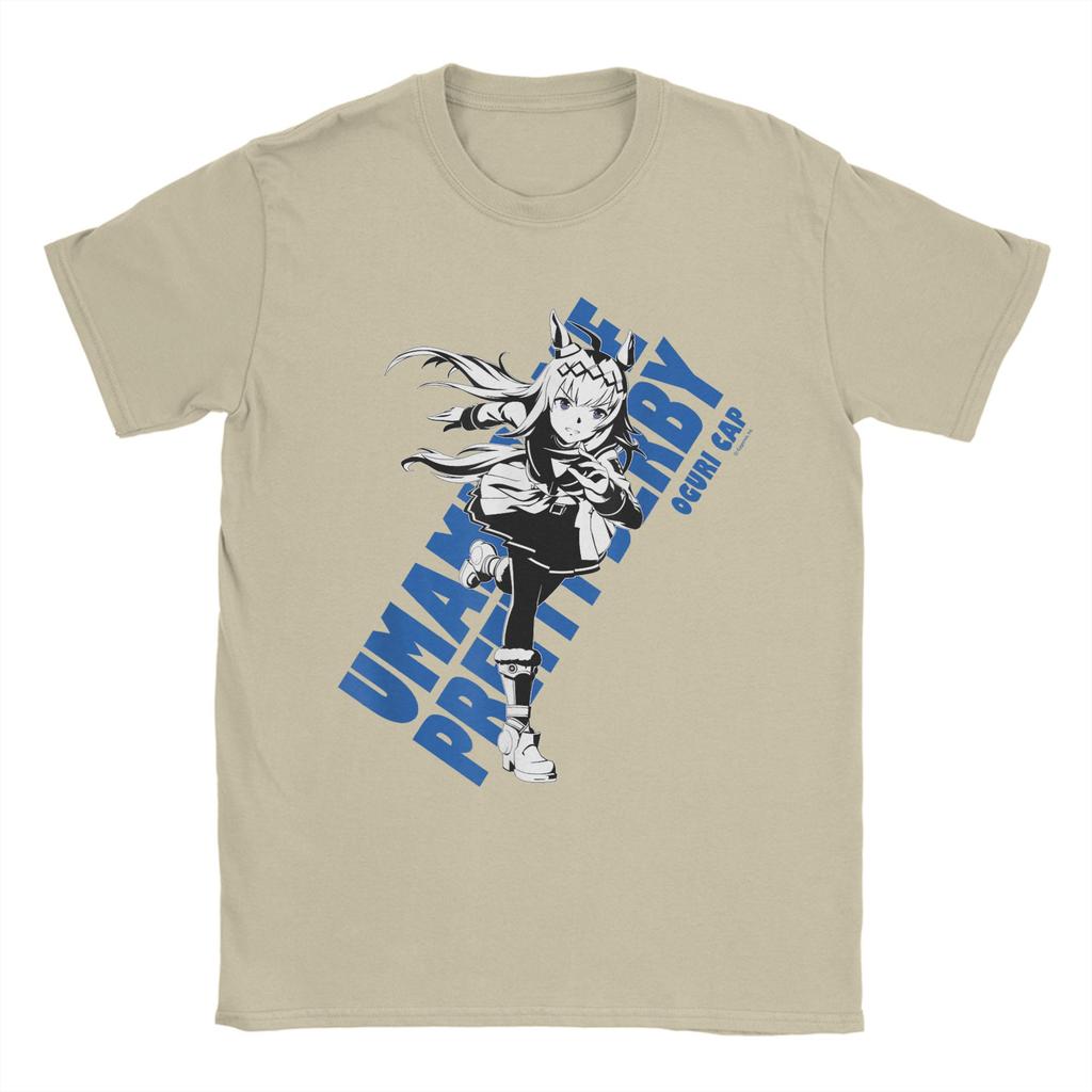 Vintage Umamusume Pretty Derby Oguri Cap T-Shirts Men Crew Neck Cotton T Shirts  Short Sleeve Tee Shirt Printing Clothes