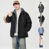 Large Size Cotton-padded Clothes Men's New Winter Thickened Cotton-padded Jackets Warm Hooded Jackets Fat Cotton-padded Clothes Fake Two Pieces