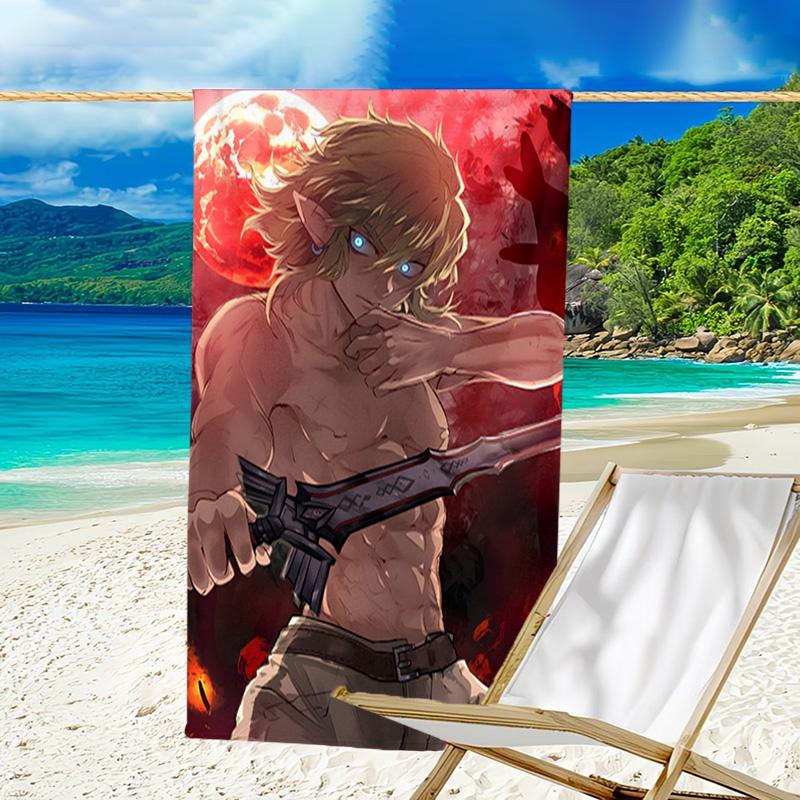 1pc Game Zelda Beach Towel, Beach and Seaside Swimming Pool Equipment, Fashion Pattern, Rectangular, Travel Essentials
