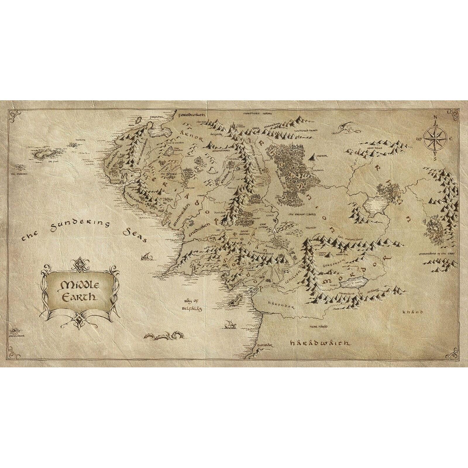 Tapestry Map of the Lord of Middle-earth 75x100