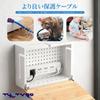 THCTYRP Bamboo Cord Cable Storage Power Strip Wire Concealment Tabletop Large Size Box, Box, Storage, Box, Wall-Mounted & Use, White,
