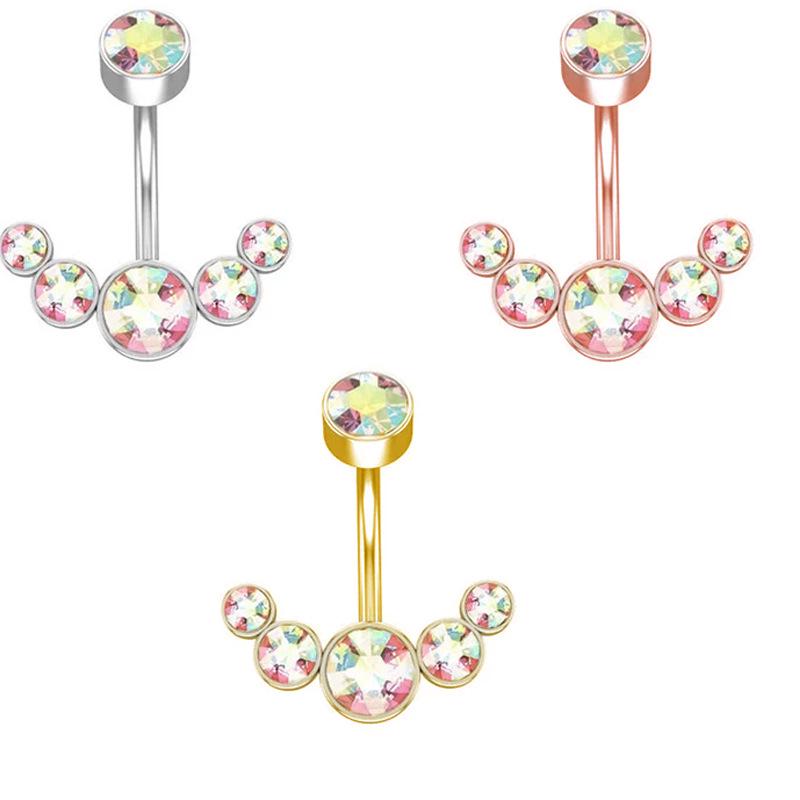 

Кольцо для пупка из меди и циркона в европейском и американском стиле – сексуальное украшение для пирсинга Silver