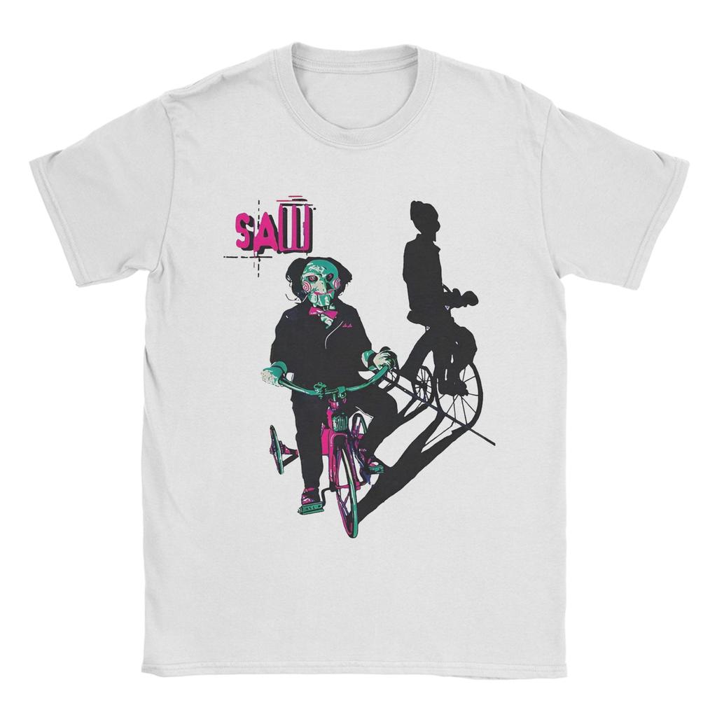 Casual Vintage Saw Movie  T-Shirt Men's Crewneck Short Sleeve Clothes Halloween  Cotton Summer Top Tee
