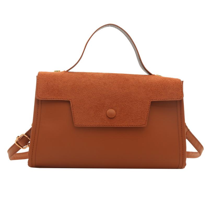 Retro Matte Handbag  New Spring Fashion Solid-color Shoulder Bag  Patchwork Handbag  Textured Crossbody Bag