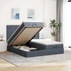 Enjoy a Restful Night S Sleep with This Ottoman Bed with Mattresses In Dark Gray 180 X 200 Cm Velvet Fabric
