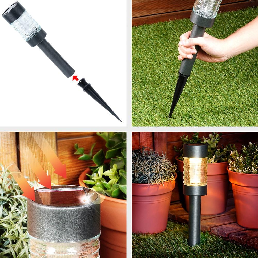 Lampe de Jardin Solaire, Lampe de Sol LED avec Capteur