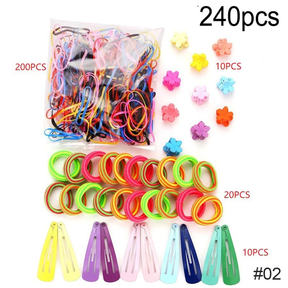 Hair Clip Set Cute Hair Accessories Girls Multicolor Headwear Hairpins Hair Band Elastic Headdress Gift