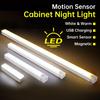 LED Night Light 10/20/30/50CM Motion Sensor USB Rechargeable Ultrathin Wireless Wardrobe Kitchen Cabinet Night Light