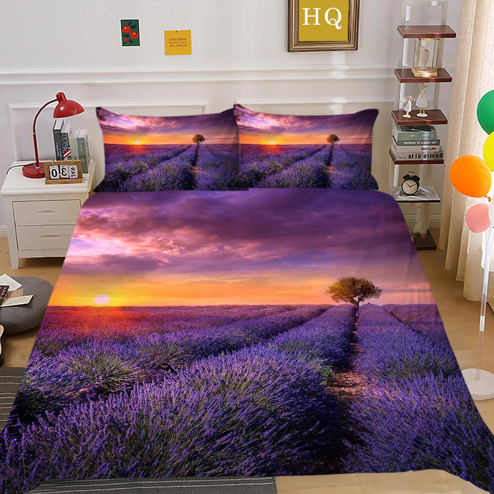 3D Flowers Printing Home Bedclothes Polyester King Size Bed Set Cover Woman High Quality Bedroom Decor