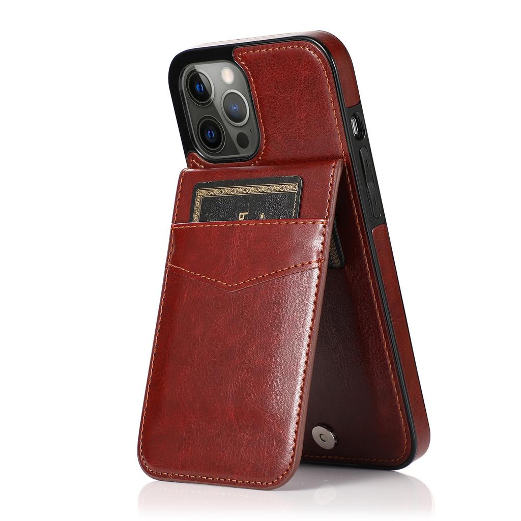 Lederhülle für iPhone 13-Handys, geeignet für die Handyhülle Apple 15, Klapphülle für Samsung S24 mit Crazy Horse-Muster.