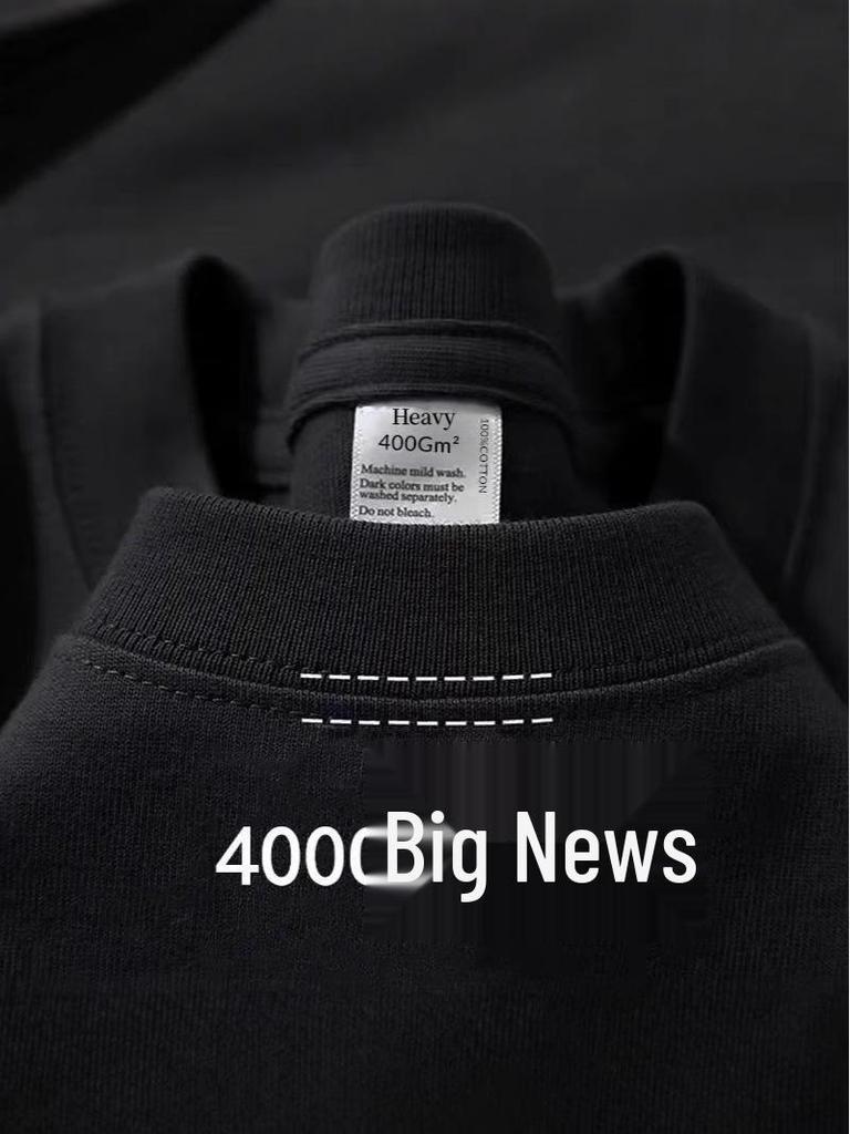 Men's and Women's White 400g Pure Cotton Long Sleeve T-Shirt - Casual Loose Fit for Autumn and Spring