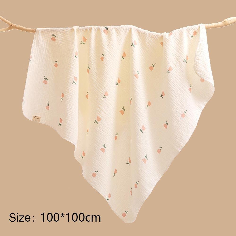 Soft Cotton Newborn Wrap Blanket Double-Layered Baby Quilt Soft Gauze Wrap Blanket For Newborn