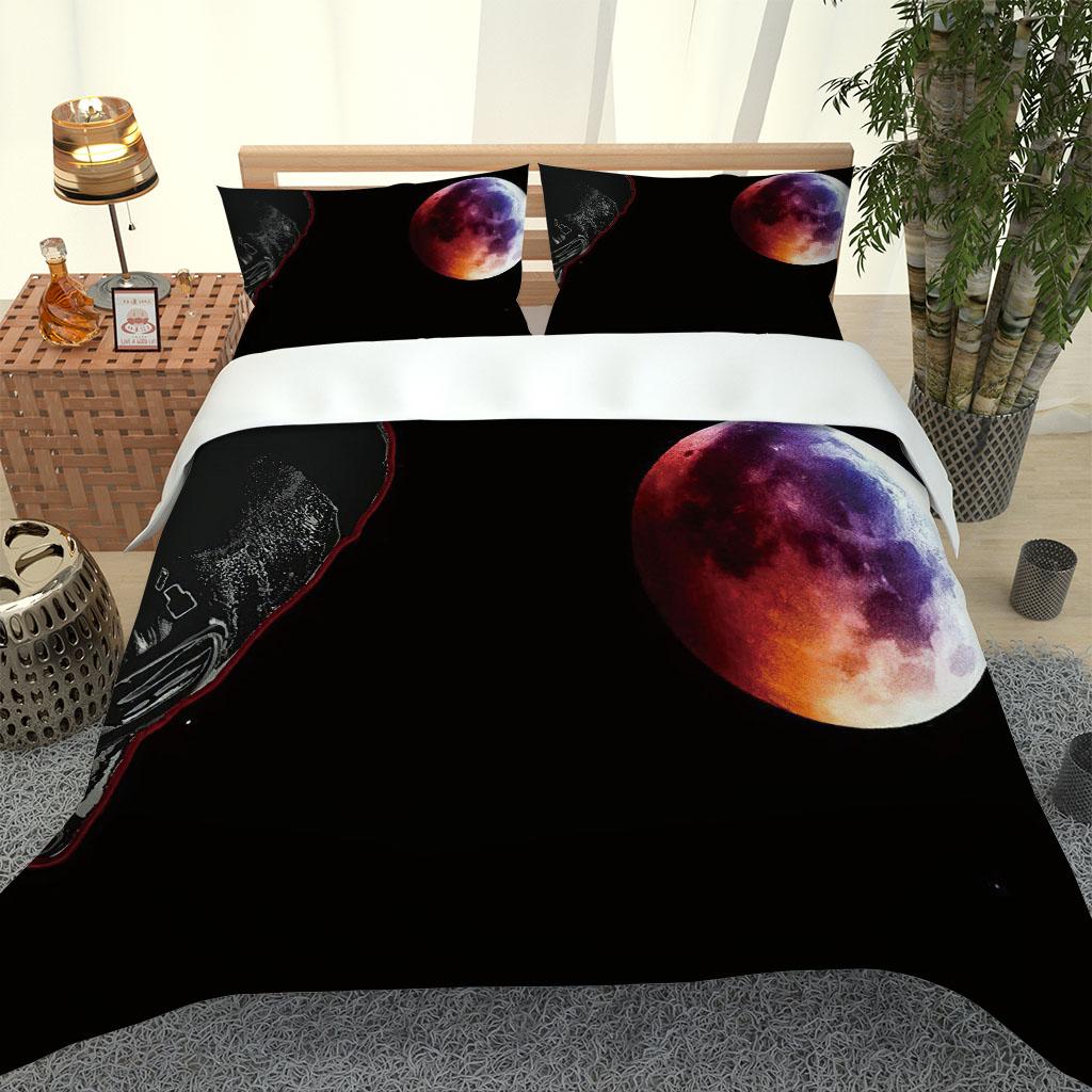 Full Queen Bed Collection 3D Sky Planet Quilt Cover Comforter Cover 3 Pieces Pattern Duvet Cover Collection Bedding For Aldult Kids Bed Collection