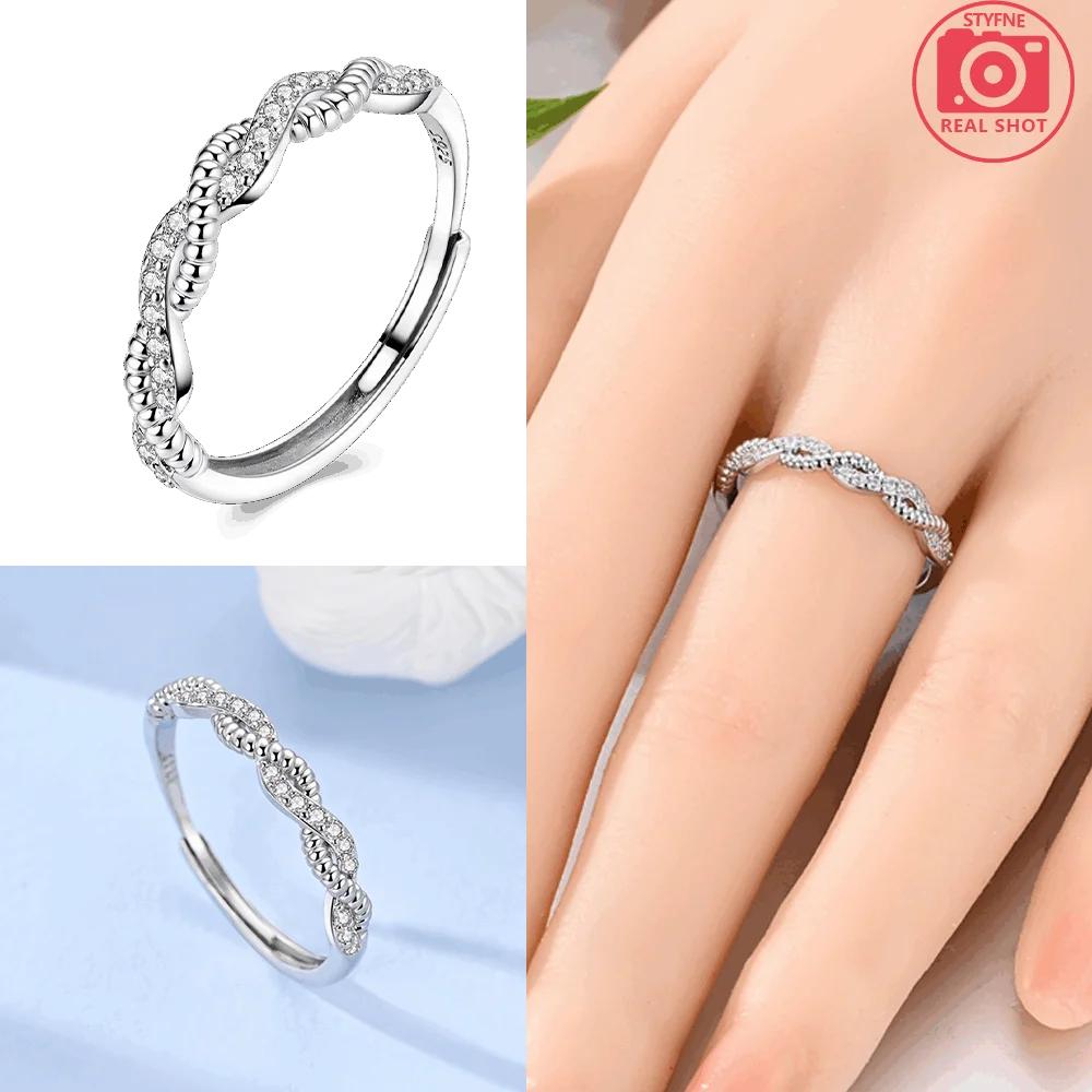 

Original Copper Round Zirconia Ring Women Accessory Twisted Intertwined Ring Valentine S Day Fine Wedding Gifts Jewelry Set