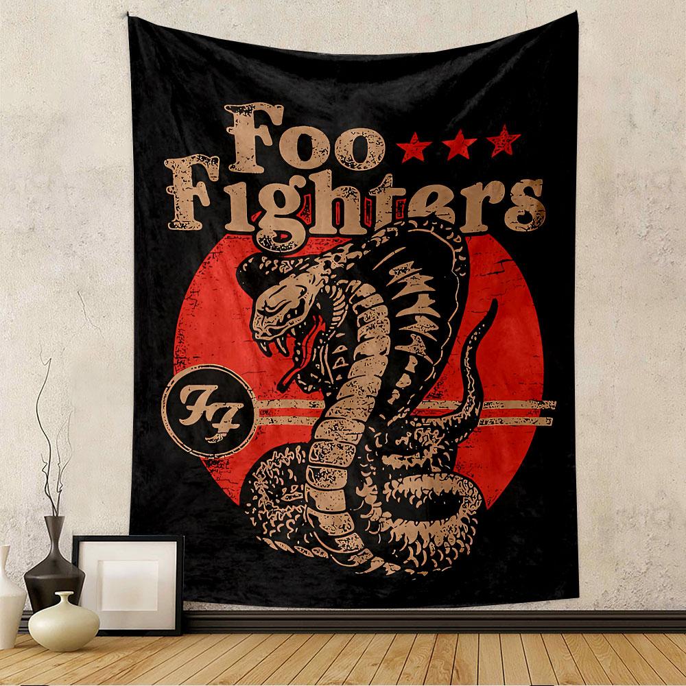 Foo Fighters Tapestry Wall Hanging, Rock Band Logo Vintage, Wall Decor for Bedroom Living Room Dorm