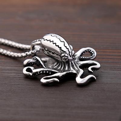 Punk High Quality Octopus Pendant Necklaces Stainless Steel Biker Hip Hop Animal Necklace For Men Creative Jewelry Gifts