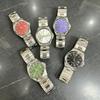 New Men's Luxury Watch Green Dial Stainless Steel Quartz Waterproof Sport Watch with Date - Relogio Masculino