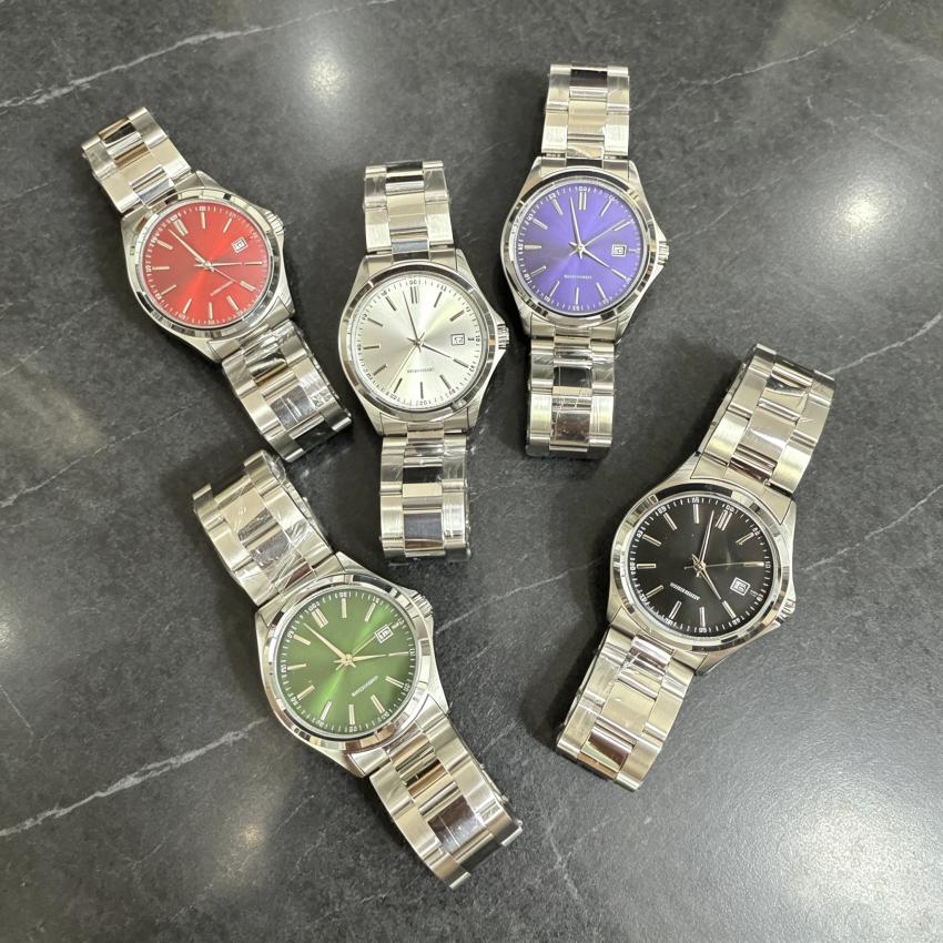 New Men's Luxury Watch Green Dial Stainless Steel Quartz Waterproof Sport Watch with Date - Relogio Masculino