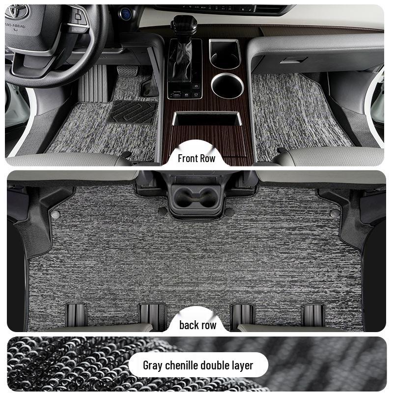 Toyota Sienna TPE Floor Mats for 7-Seater Models (2021-2025), Front Two Rows, Full Coverage.
