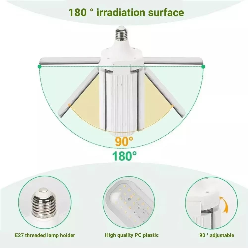 E27 Full Spectrum Grow Light 24W 36W 48W LED Foldable Phyto Lamp SMD 2835 Bulbs Indoor Plants Bloom Flowering Grow Lamp Garden