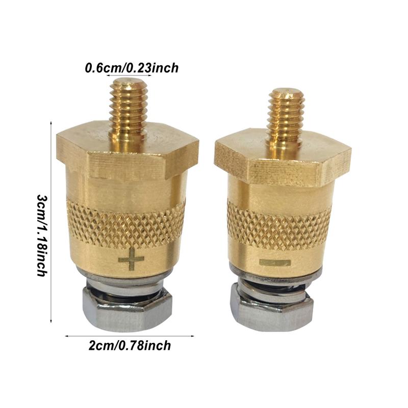 Battery Terminal Connector Multipurpose M8 Thread Brass Side Post Threaded Terminal Stud End Sturdy Battery Terminal Charging