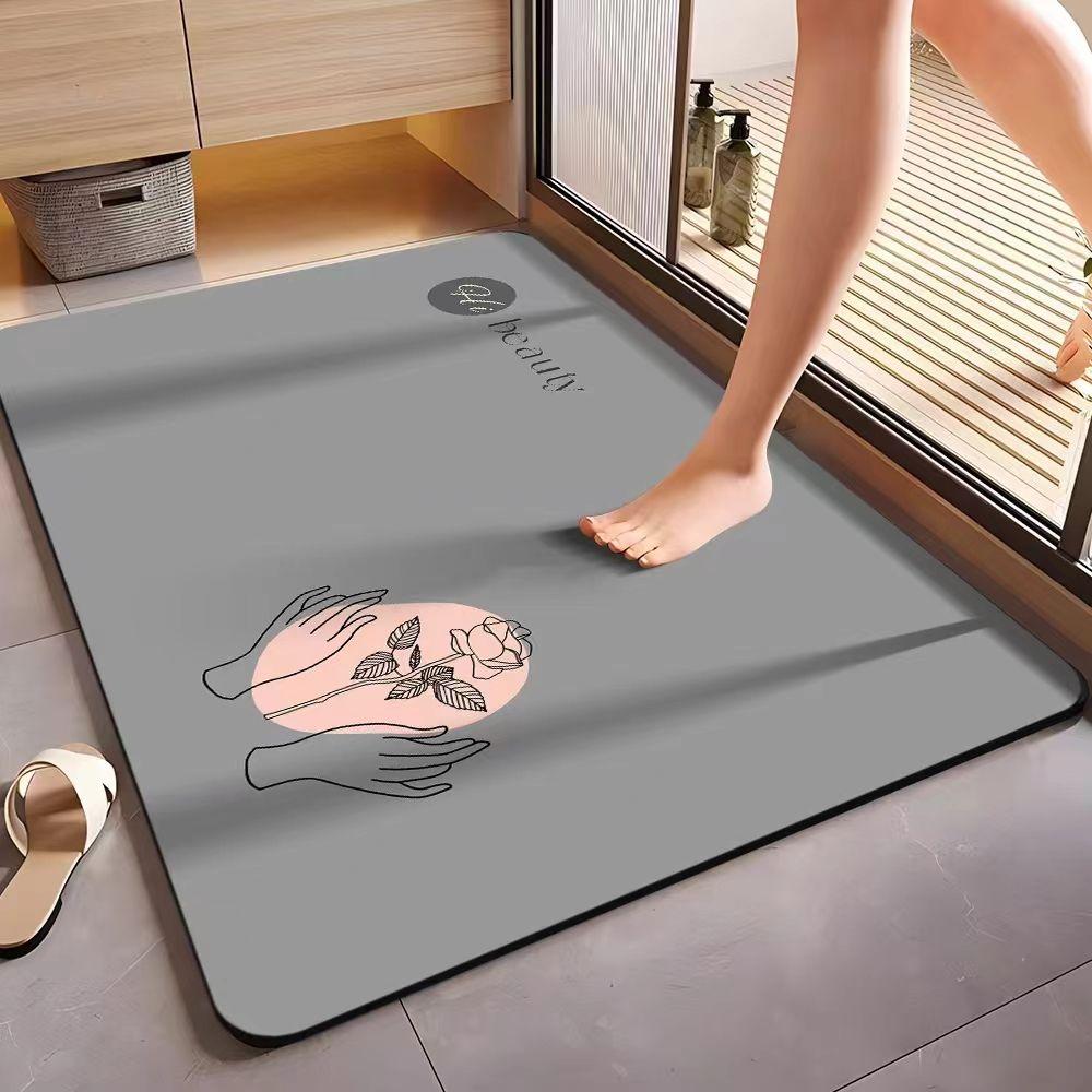 Soft Diatom Mud - Simple Wind Bathroom Absorbent Toilet Non-slip Quick-drying Foot Mat Door Mat Toilet Household Customizable