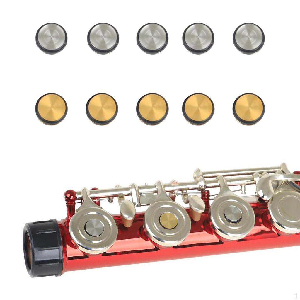 10Pcs Flute Hole Plugs Flutes Repair Part Gold for Enthusiasts Open Transition 7 mm Music