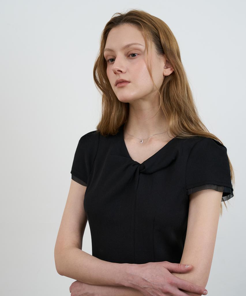 DEHEVE Twist Layered Long Dress [Black]