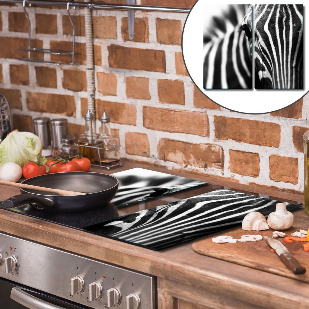 Szklana Deska Do Krojenia 2X 30X52 Zebra