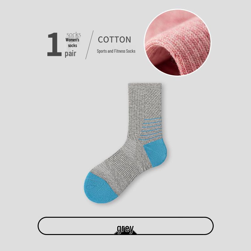

Women s Non-Slip Sweat-Absorbent Terry Running Socks - Mid-Calf for Spring & Autumn One Size